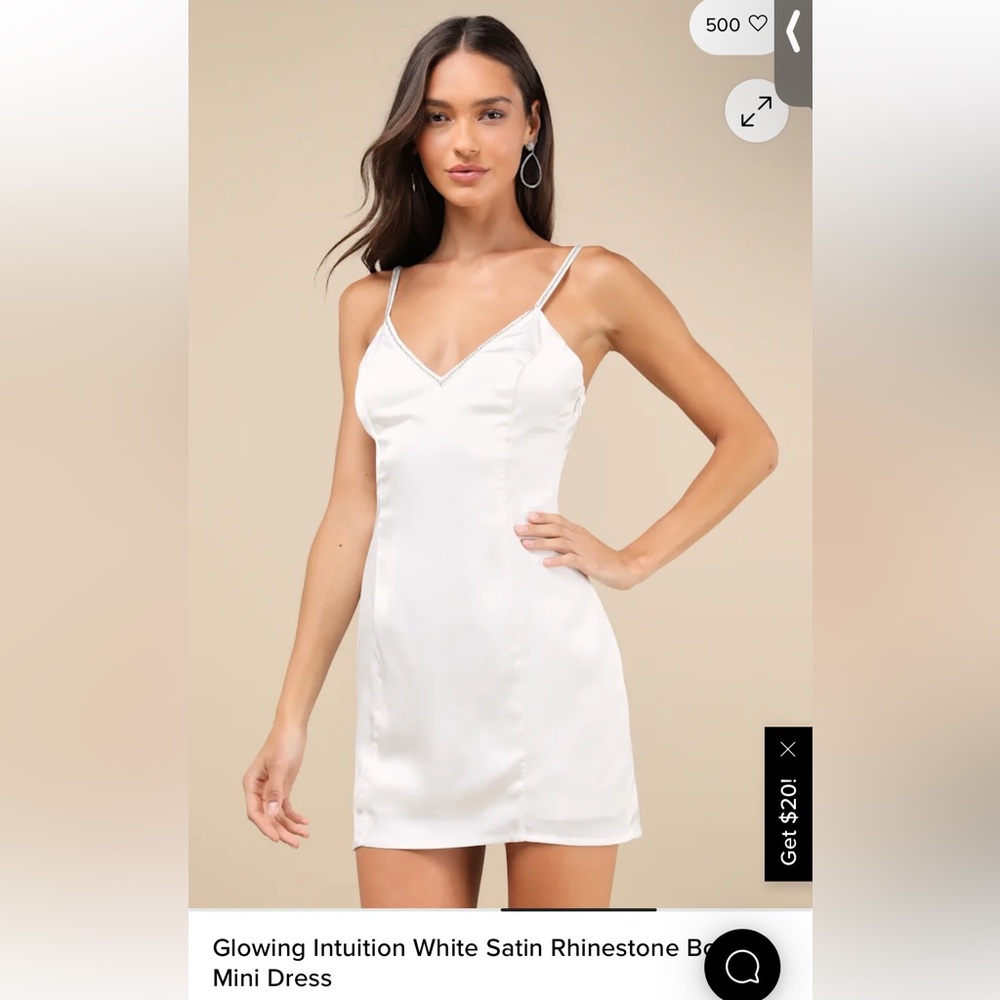 Lulu's White Satin Mini Dress with Bow Back